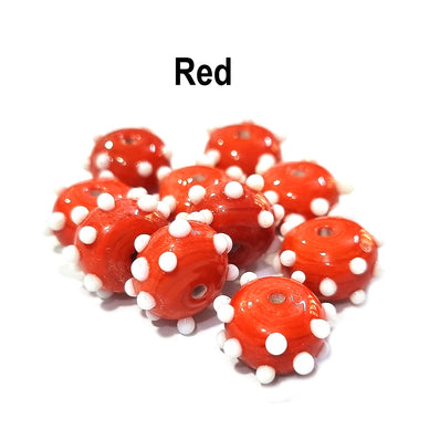 20 Pcs, More Color Choice Bumpy handmade glass beads in Size about 14x8mm size