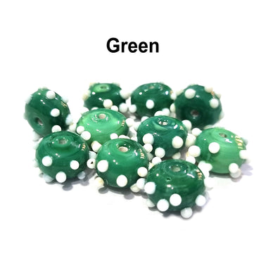 20 Pcs, More Color Choice Bumpy handmade glass beads in Size about 14x8mm size