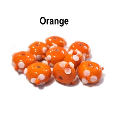 20 Pcs, More Color Choice Petal Flower handmade glass beads in Size about 14x8mm size