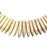 Sale !!! Per Line/String White Pointy Tooth Beads Claw Beads Tusk Beads Approx 88 Beads