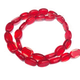 Red Flat Oval, FINE QUALITY OF AB FINISH GLASS CRYSTAL BEADS LINE, Fire Polished Crystal glass BEADS, SIZE ABOUT 8x11mm, Approx 28Beads in a line