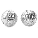 10pcs,20mm Size Hollow Ball (Jali Ball) Flower Beads Metal Charms Silver Plated Filigree Spacer Beads For Jewelry Making