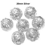 10pcs,20mm Size Hollow Ball (Jali Ball) Flower Beads Metal Charms Silver Plated Filigree Spacer Beads For Jewelry Making