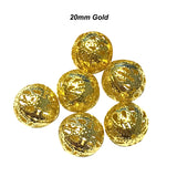 10pcs,20mm Size Hollow Ball (Jali Ball) Flower Beads Metal Charms Gold Plated Filigree Spacer Beads For Jewelry Making