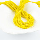 500 Pcs Beads Loose Yellow Opaque 4mm Crystal bi-cone faceted glass