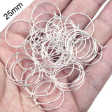 20 PAIRS (40 PCS) Silver HOOPS FOR EARRING MAKING 25MM