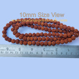 10mm Size 100% Original Indonesia, 108+1 Beads Panch Mukhi Rudraksha Japa Mala, without knotted