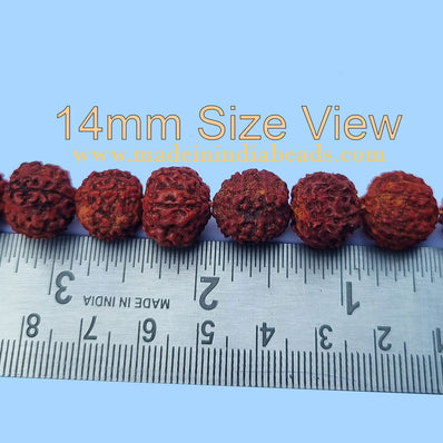 14mm Size 100% Original Nepal  108+1 Beads Panch Mukhi Rudraksha Japa Mala, without knotted