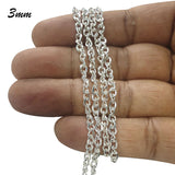 5 Meters Silver plated chain for jewelry making size approx 3mm