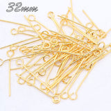 50 Gram Pack 32mm Long Gold Plated Eye Pins for jewellery Making Gold Plated
