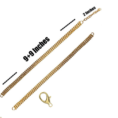 ball chain chain 3 row jointed 9+9 Inches long with 2 inches extension chain