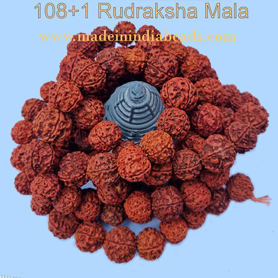 18mm Size 100% Original Nepal  108+1 Beads Panch Mukhi Rudraksha Japa Mala, without knotted
