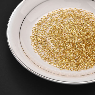 3000 PCS PACK, SMALL SIZE 3MM Gold PLATED JUMP RING FOR JEWELRY MAKING