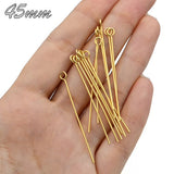 50 Gram Pack 45mm Long Gold Plated Eye Pins for jewellery Making Gold Plated