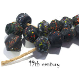 10/Pcs Pkg. Vintage, old rare Beads in Size About 23X20MM Black Color
