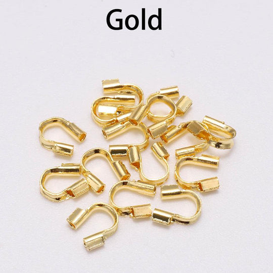 Silver 50 Pcs Pack Brass Wire Guardian Cable Thimbles Wire Thread