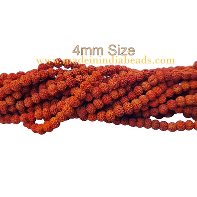 4mm Size 100% Original Indonesia, 108+1 Beads Panch Mukhi Rudraksha Japa Mala, without knotted