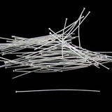 50 GRAMS PKG. SILVER PLATED 50MM SIZE HEAD PIN FOR JEWELRY MAKING