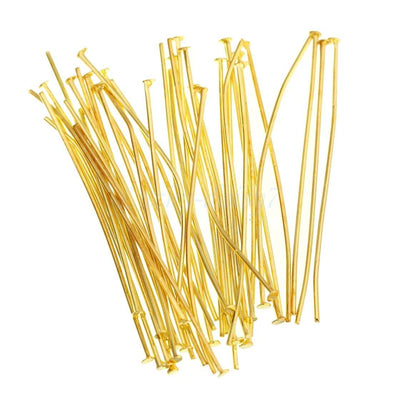 45mm long 50/grams Pkg. gold plated head pin jewelry making findings