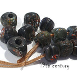 10/Pcs Pkg. Vintage, old rare Beads in Size About 23X20MM Black Color
