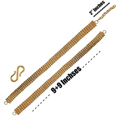 ball chain chain 4 row jointed 9+9 Inches long with 2 inches extension chain