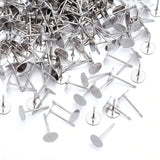 100 Pcs Pack, 4mm Size, Rhodium Nickel Plated earring setting post