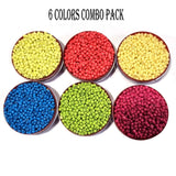 6 Colors 12 Box (each 2) Combo Pack Colorful Glass Seed Beads, Size 8/0 (3mm) Jewelry and Crafts Making