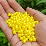 100 GRAM PACK, ABOUT 850-900 BEADS' 6 MM' HIGH QUALITY ACRYLIC PEARL FLUX BEADS FOR JEWELRY AND CRAFT, FOR BULK QUANTITY ORDER GET SPECIAL RATE
