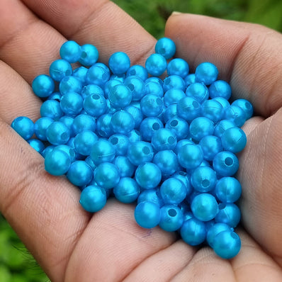 100 GRAM PACK, ABOUT 850-900 BEADS' 6 MM' HIGH QUALITY ACRYLIC PEARL FLUX BEADS FOR JEWELRY AND CRAFT, FOR BULK QUANTITY ORDER GET SPECIAL RATE