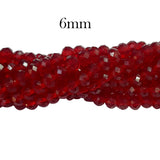 2 Strands line Crystal Faceted Rondelle Beads 6mm,Glass Beads For Jewelry Making one strands has about 95~99 Beads