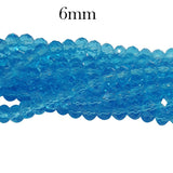 2 Strands line Crystal Faceted Rondelle Beads 6mm,Glass Beads For Jewelry Making one strands has about 95~99 Beads