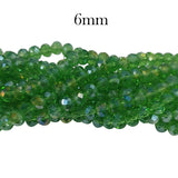 2 Strands line Crystal Faceted Rondelle Beads 6mm,Glass Beads For Jewelry Making one strands has about 95~99 Beads