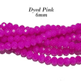 PER LINE 6MM FACETED OPAQUE RONDELLE SHAPED CRYSTAL BEADS, Strand Length -( Approximately 90 Beads)