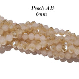 PER LINE 6MM FACETED OPAQUE RONDELLE SHAPED CRYSTAL BEADS, Strand Length -( Approximately 96~98 Beads)
