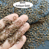 1000 Pcs Pack 6mm Antique Gold Jump ring finding component for jewellery Making