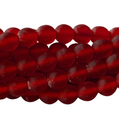 3/STRING, 6MM, ROUND SHAPE, CRYSTAL BEADS FOR JEWELRY MAKING, APPROX 210~215 BEADS IN 3 STRINGS, Red Matt Finish