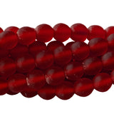 3/STRING, 6MM, ROUND SHAPE, CRYSTAL BEADS FOR JEWELRY MAKING, APPROX 210~215 BEADS IN 3 STRINGS, Red Matt Finish