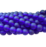 3/STRING, 6MM, ROUND SHAPE, CRYSTAL BEADS FOR JEWELRY MAKING, APPROX 210~215 BEADS IN 3 STRINGS, Blue Matt dull Frosted