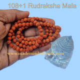 6mm Size 100% Original Indonesia, 108+1 Beads Panch Mukhi Rudraksha Japa Mala, without knotted