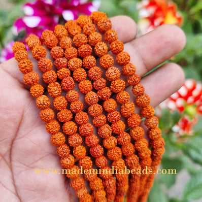 6mm Size 100% Original Indonesia, 108+1 Beads Panch Mukhi Rudraksha Japa Mala, without knotted