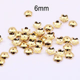 200 PCS PKG. LIGHT WEIGHT BEAD CAPS FOR JEWELRY MAKING IN SIZE ABOUT 6MM GOLD COLOR