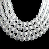 3/STRING, 6MM, ROUND SHAPE, CRYSTAL BEADS FOR JEWELRY MAKING, APPROX 210~215 BEADS IN 3 STRINGS, White Matt