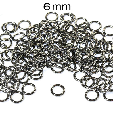 1000 PCS PACK Gunmetal Plated Black COLOR JUMP RING FINDINGS IN SIZE 6MM