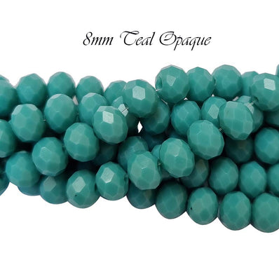 20mm Teal Rondelle Clear Beads