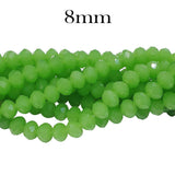 Green 2 Strands line Crystal Faceted Rondelle Beads 8mm,Glass Beads For Jewelry Making one strands has about 70~72 Beads