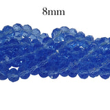 2 Strands line Crystal Faceted Rondelle Beads 8mm,Glass Beads For Jewelry Making one strands has about 70~72 Beads