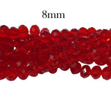 2 Strands line Crystal Faceted Rondelle Beads 8mm,Glass Beads For Jewelry Making one strands has about 70~72 Beads