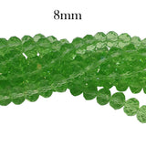 Green 2 Strands line Crystal Faceted Rondelle Beads 8mm,Glass Beads For Jewelry Making one strands has about 70~72 Beads