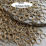 500 Pcs 8mm size antique gold jump ring finding jewellery making raw materials