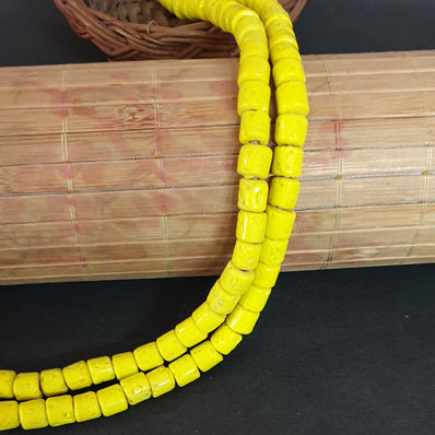 8x9 mm Handmade Glass Trade Beads,  52-54 Beads in one Strand, Hole size about 3 to 4mm